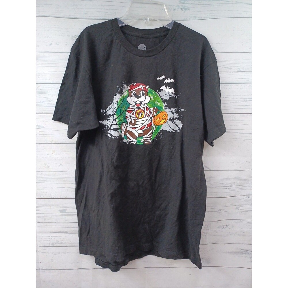 Buccees Halloween Boo Crew Beaver Mummy Adult Shirt Sz L Black